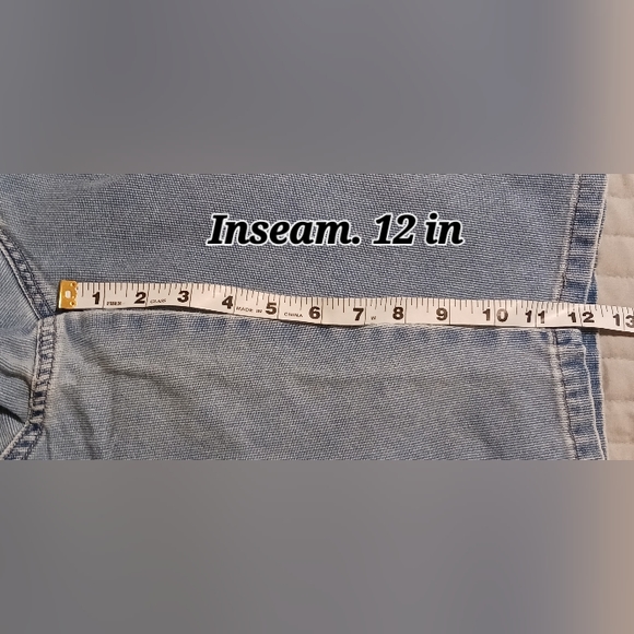 VTG RARE Y2K Tommy Jeans Red Label Denim Utility Distressed Shorts Mens Size 32 - Picture 12 of 12